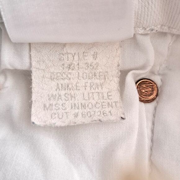 MOTHER The Looker Ankle Fray Jeans Size 29 Little Miss Innocent White Distressed - Picture 9 of 13